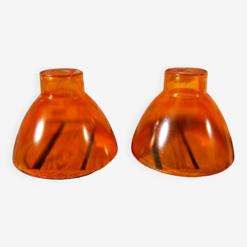 Set of 2 orange glass pendant lights