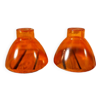 Lot de 2 suspensions en verre orange