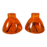 Set of 2 orange glass pendant lights