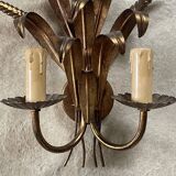 Vintage Italian ear of wheat wall light