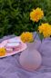 Vintage frosted pink glass vase (satin) — single flower holder