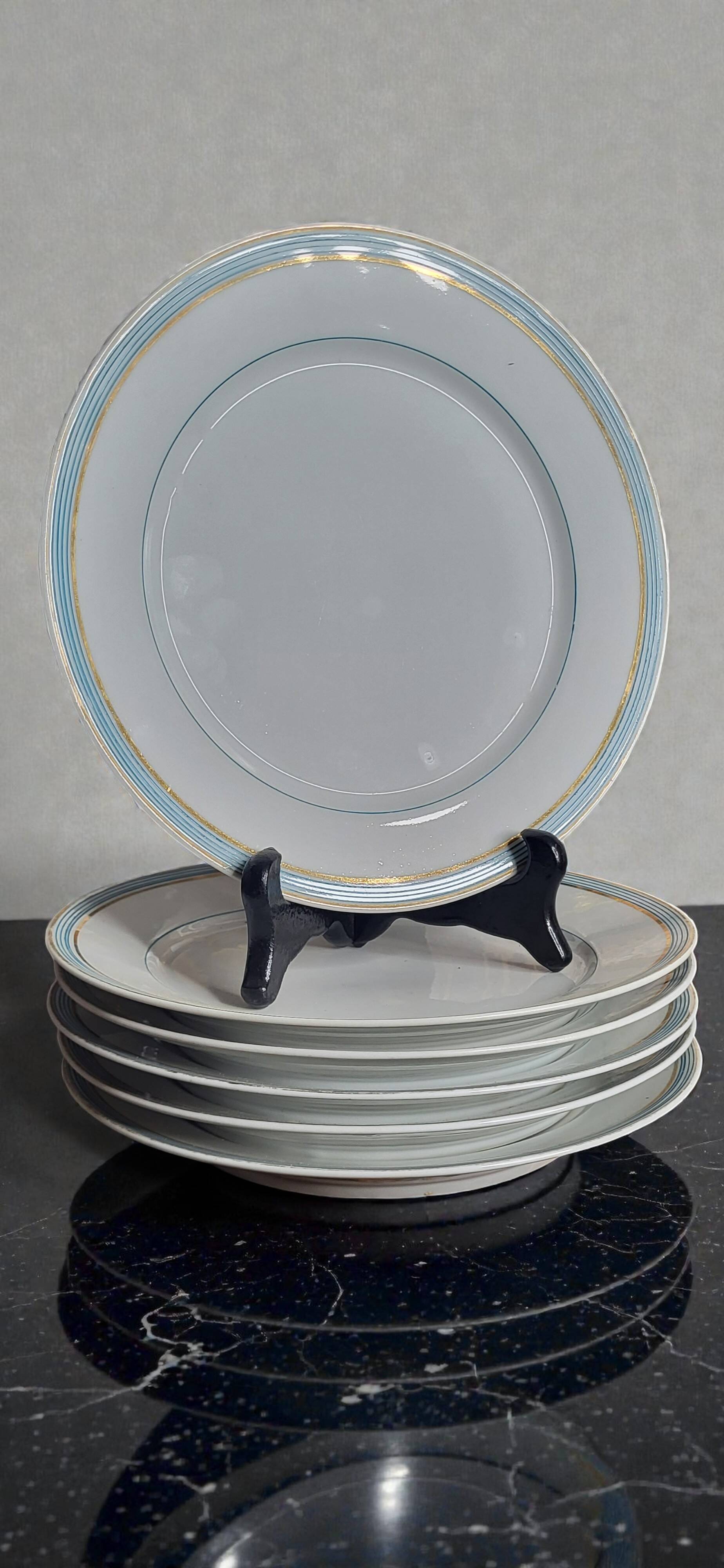 6 Paris porcelain dinner plates