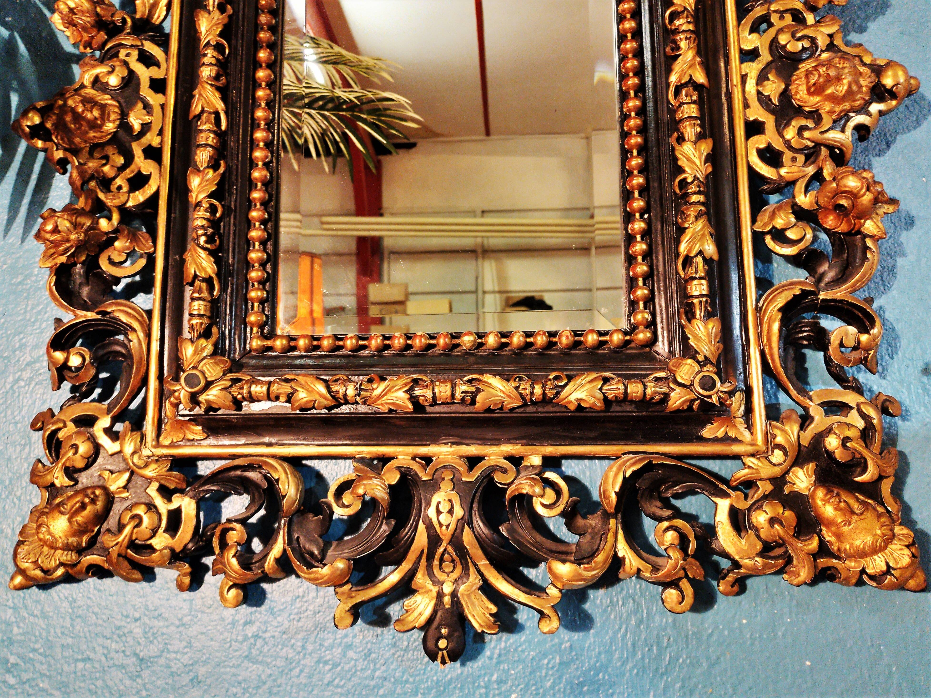 Baroque wall mirror Italy 19th century