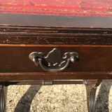Coffee table on leather