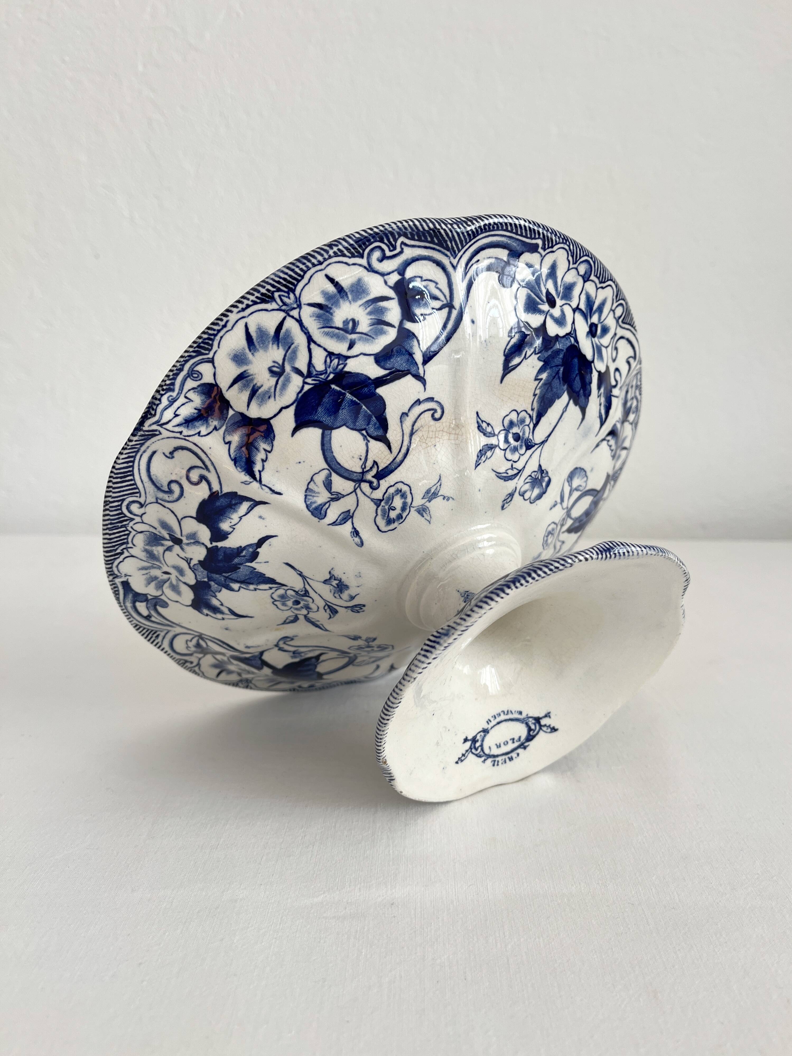 "Flora" ironstone fruit bowl, Creil and Montereau