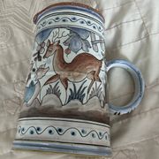 Coimbra ceramic pitcher, deer decor