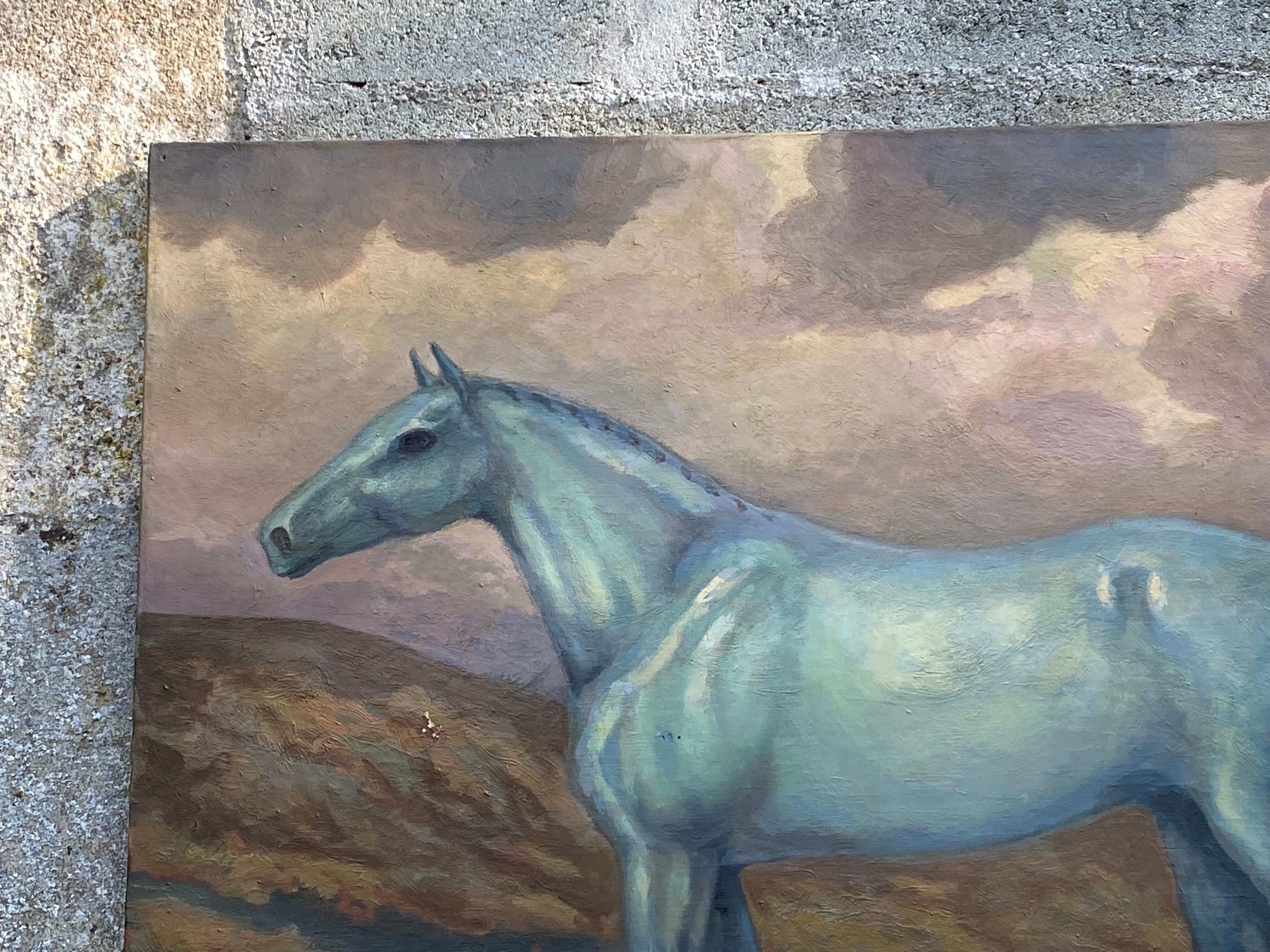 Painting of a naïve style horse