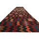 Wool kilim runner rug handwoven red wool rug 99x298cm