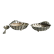 2 light metal shell cups