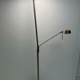 Golden metal floor lamp with reading light