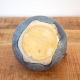 Théière en céramique, petit pichet, poterie d'atelier vintage, grès bleu beige