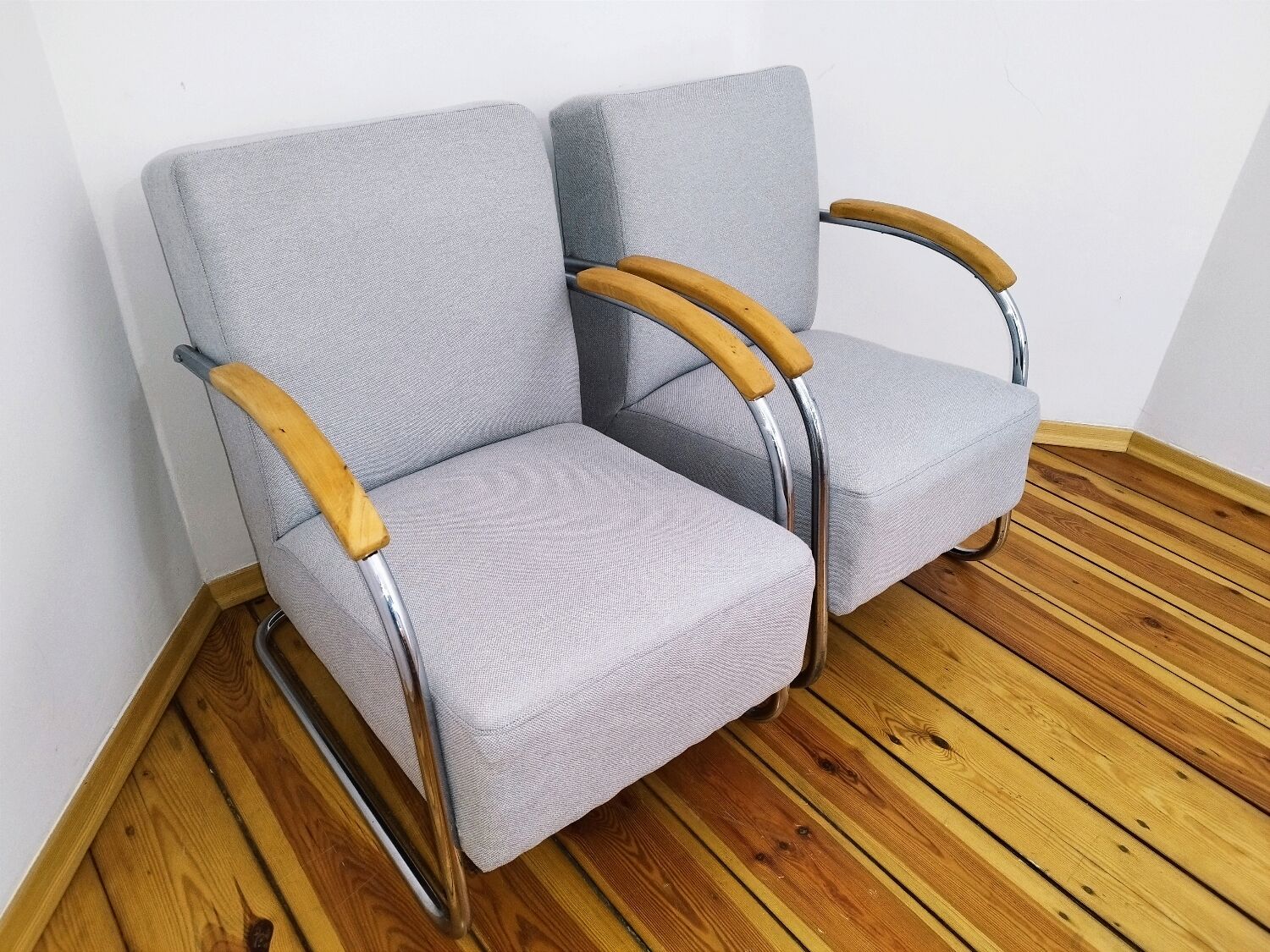 Pair of mücke melder fn 21 armchairs, vintage, 1930