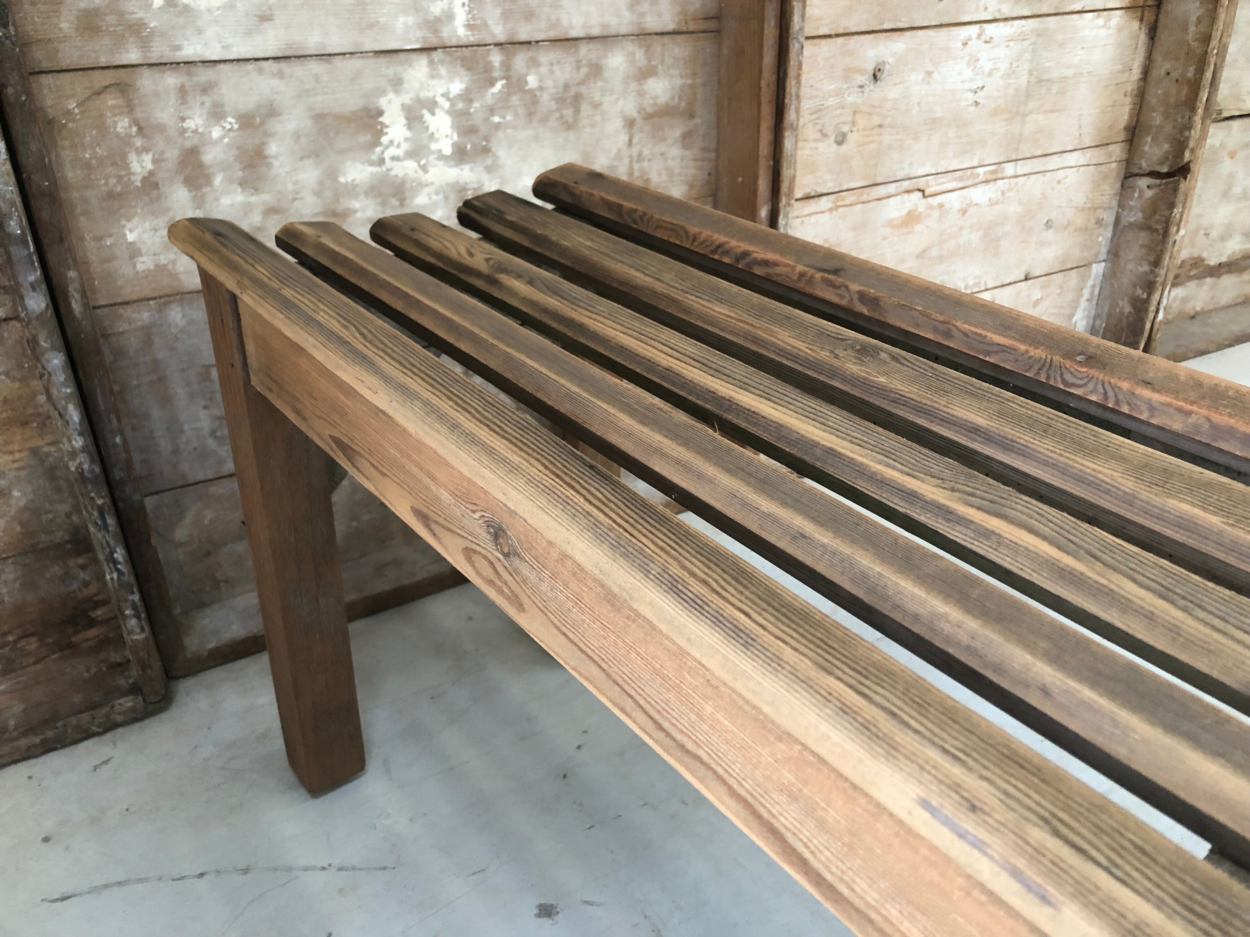 Slatted bench