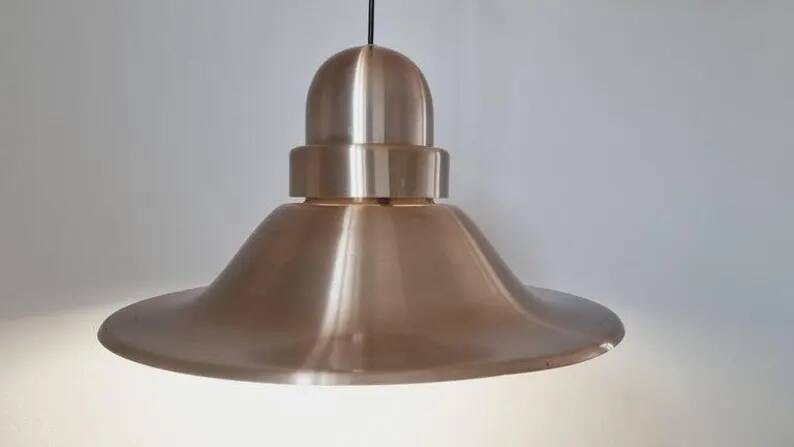 Large Midcentury Copper Pendant, Denmark, 1970s