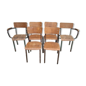 4 chaises et 2 fauteuils - bois