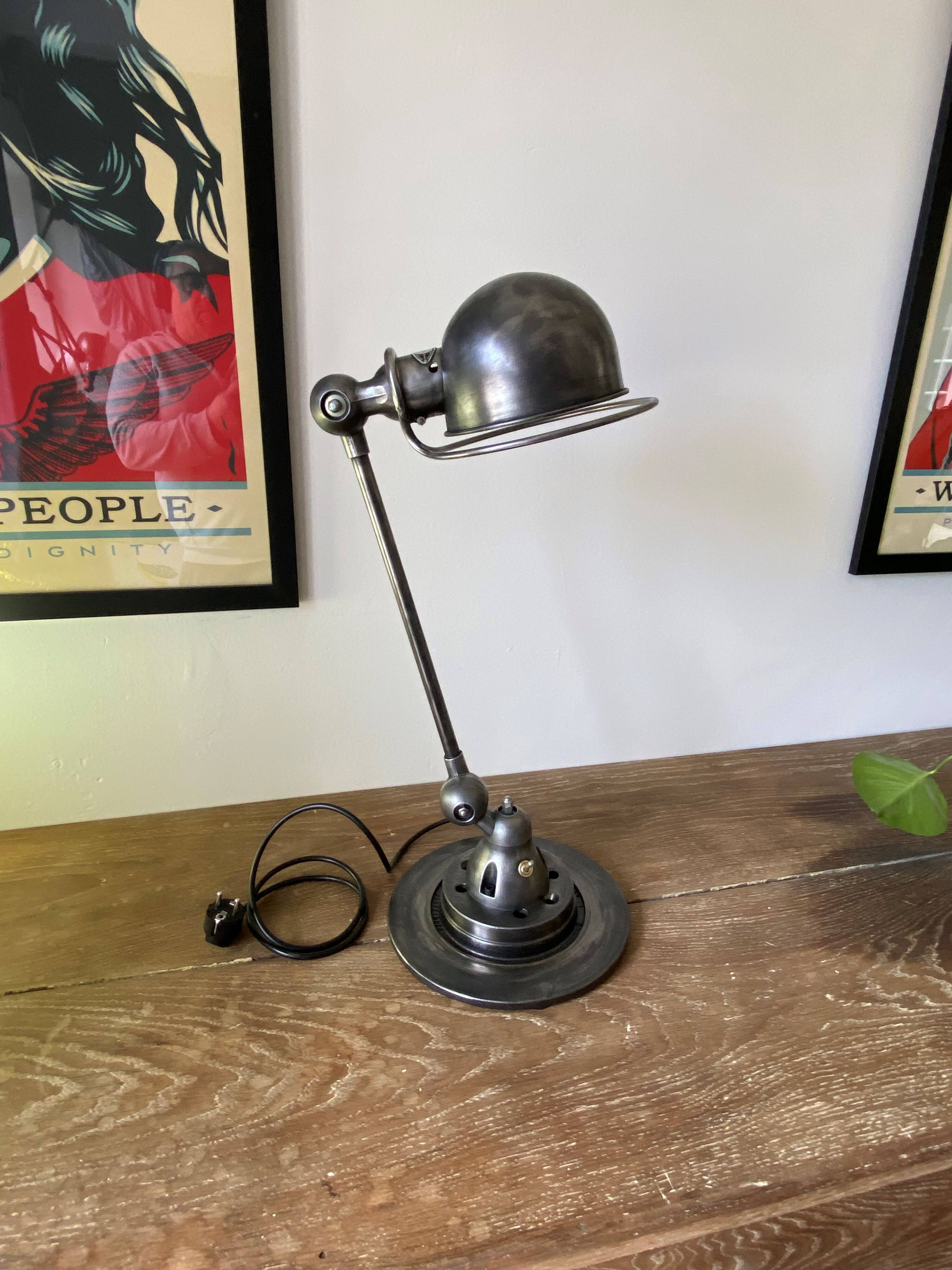 Jieldé lamp 1 arm 40cm industrial graphite Jean Louis Domecq 1950