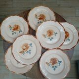 Set of 7 plates digoin Sarreguemines