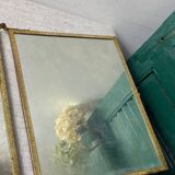 Vintage barber triptych mirror