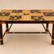 Dining table in stained rattan, bamboo and ceramic - audoux & minet