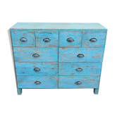 Commode en bois bleu avec tiroirs