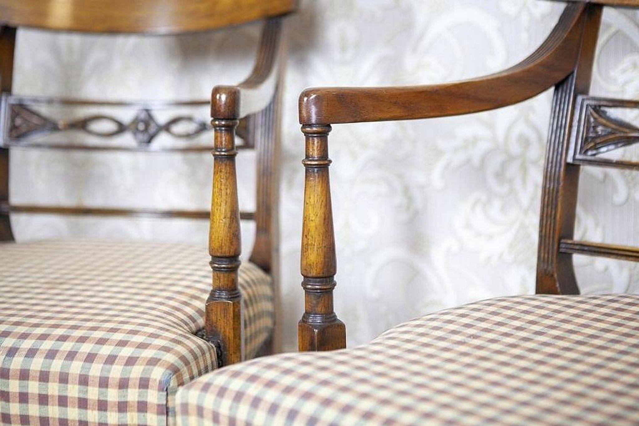 Vintage Oak Armchairs, 1940s, Set of 4