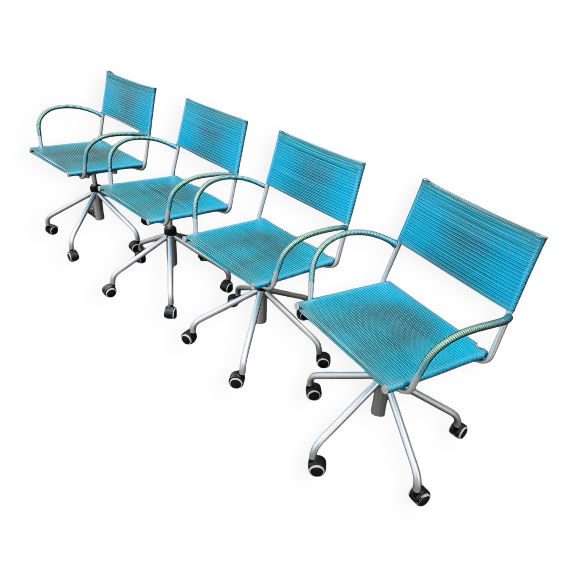 Chaises de salle à manger vintage italiennes par Tito Agnoli pour Pierantonio Bonacina, années 1990, ensemble de 4.