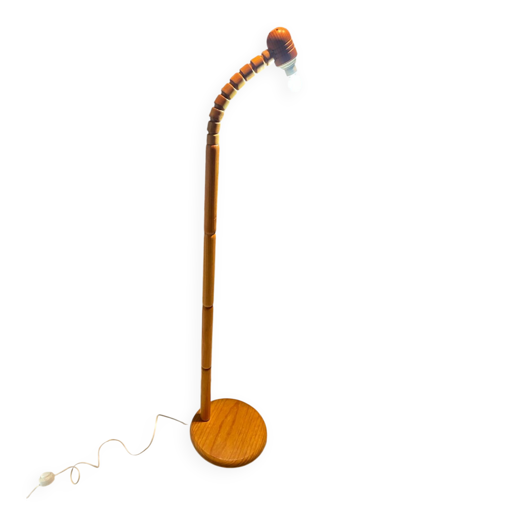 Swedish pine floor lamp by Solbackens Svarveri AB, 1970