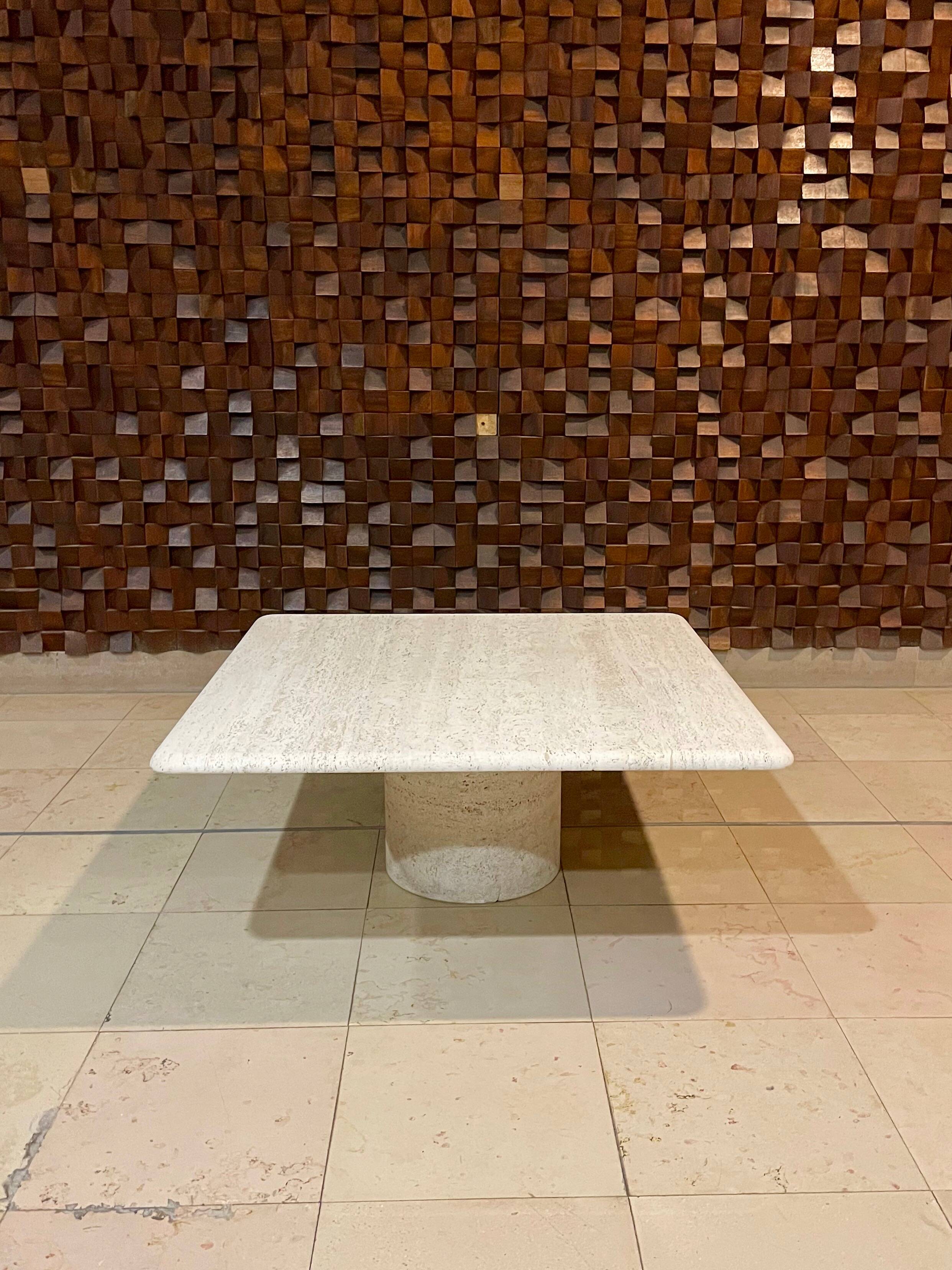 Travertine coffee table by PA Giusti and E. Di Rosa for Up&Up, Italy