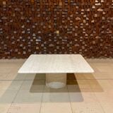 Table basse en travertin de P. A. Giusti et E. Di Rosa pour Up&Up, Italie