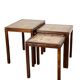 Danish nesting tables in rosewood and ceramic by Willy Ryomgard, Mo.