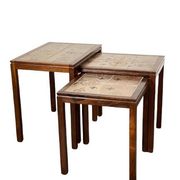Danish nesting tables in rosewood and ceramic by Willy Ryomgard, Mo.