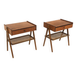 Set of 2 Scandinavian teak bedside tables, Sweden, 1960