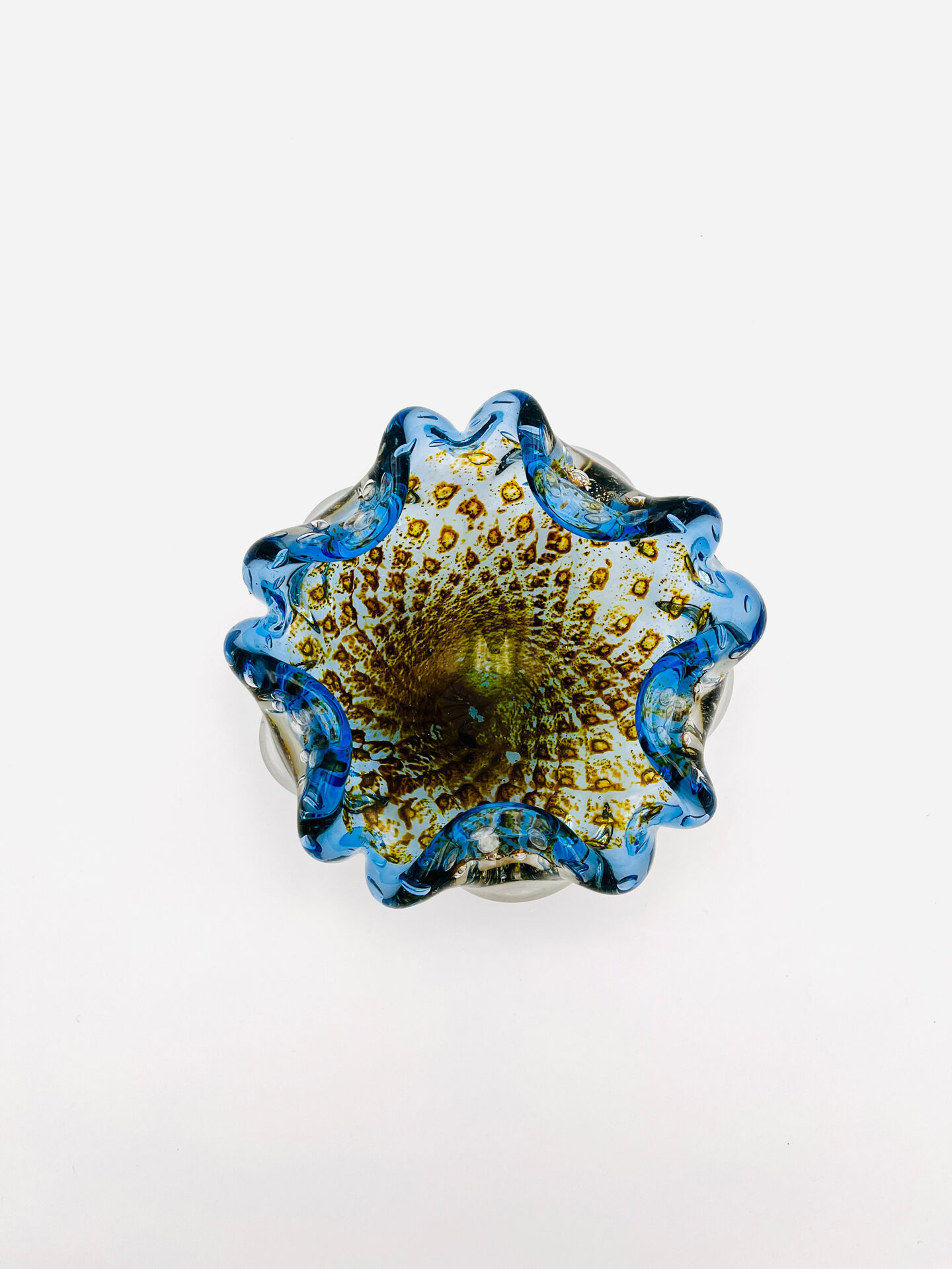 Coupe Murano – Bullicante - inclusion Or & Argent  – Circa 1960