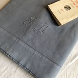 Old linen and cotton sheet dyed gray