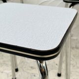 Set of 4 vintage grey chrome Formica stools.