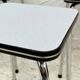 Set of 4 vintage grey chrome Formica stools.