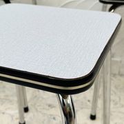 Set of 4 vintage grey chrome Formica stools.