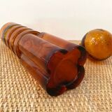 Amber carafe from Empoli from the 1960s - Quatrefoil