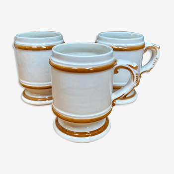 Ensemble de 3 mugs XL en faience blanche