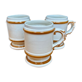 Ensemble de 3 mugs XL en faience blanche
