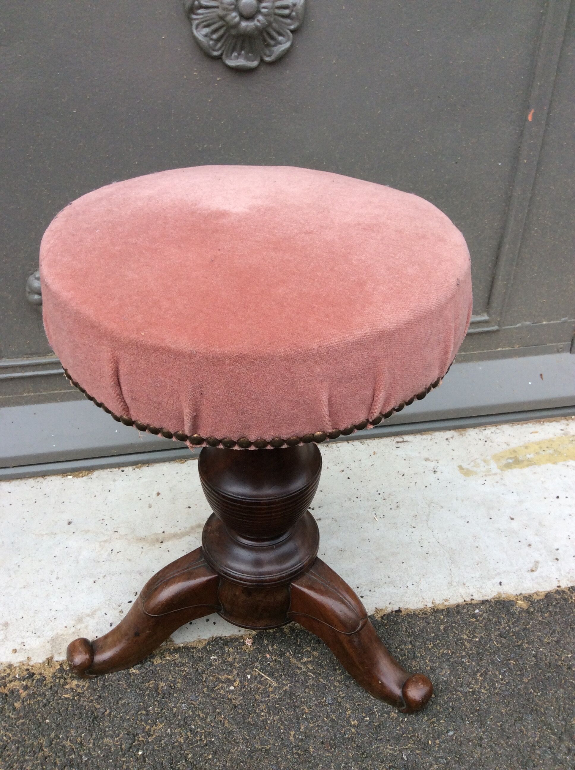 Mahogany piano stool 1920