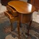 End of sofa side table bedside shape kidney walnut blond style Transition