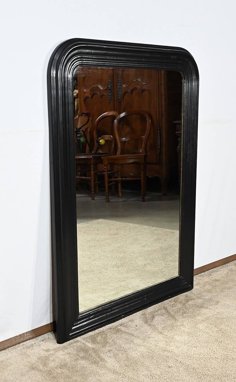 Large Blackened Wooden Mirror, Louis-Philippe style – Mid-19th century