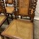 6 antique Henry II caned chairs