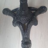 Genuine round bistro table, cast iron legs, brass rim