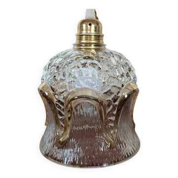 Abat-jour verre bullé et 6 arceaux ambrés