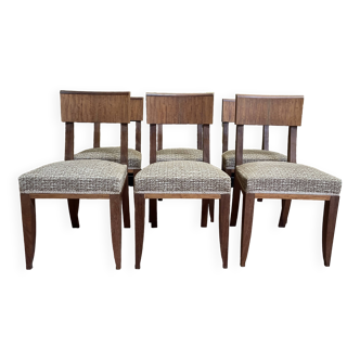 Suite de 6 chaises Art Déco - 1950 en acajou