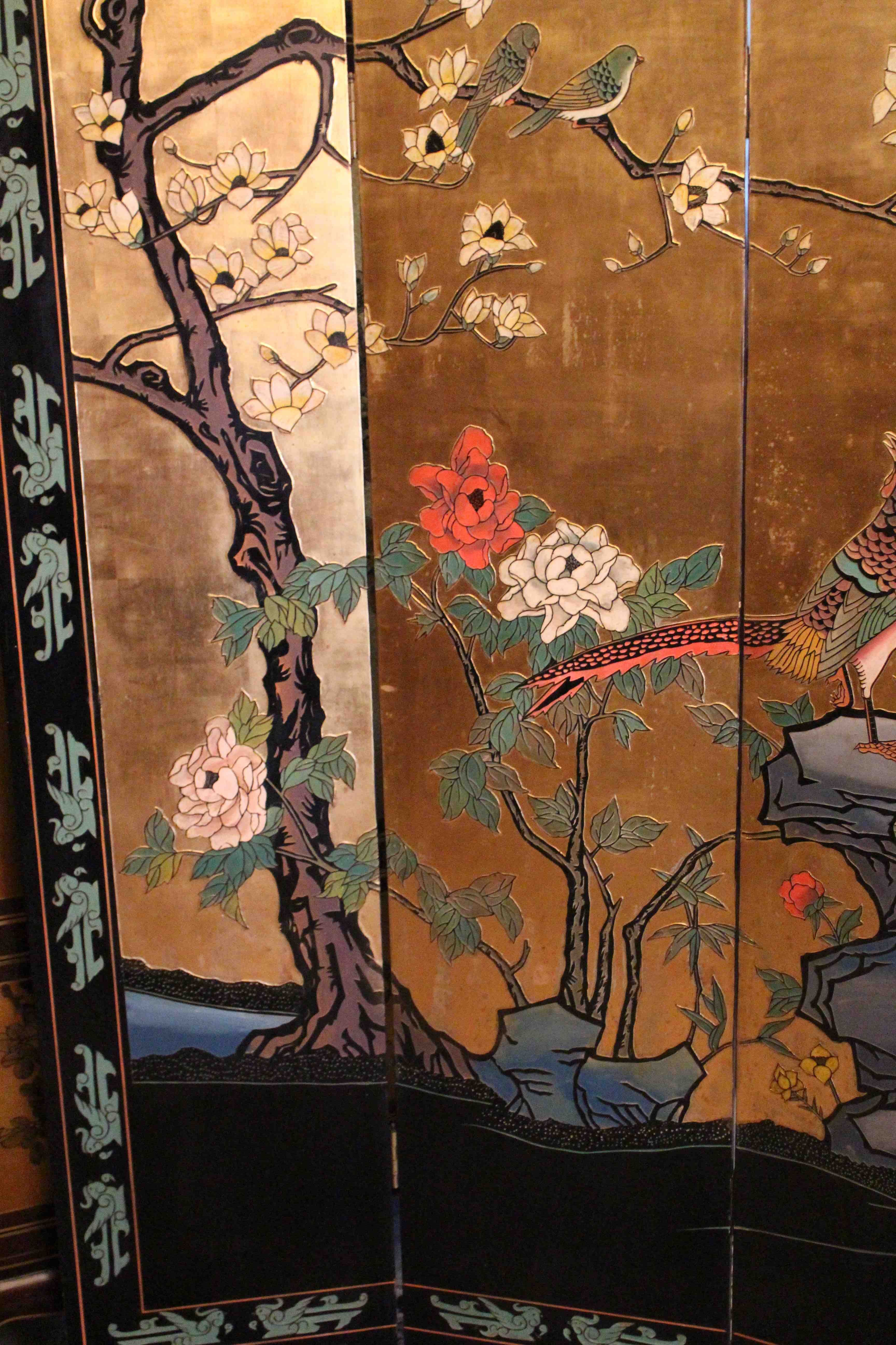 4-leaf screen lace-up decoration Far East Japan type Coromandel