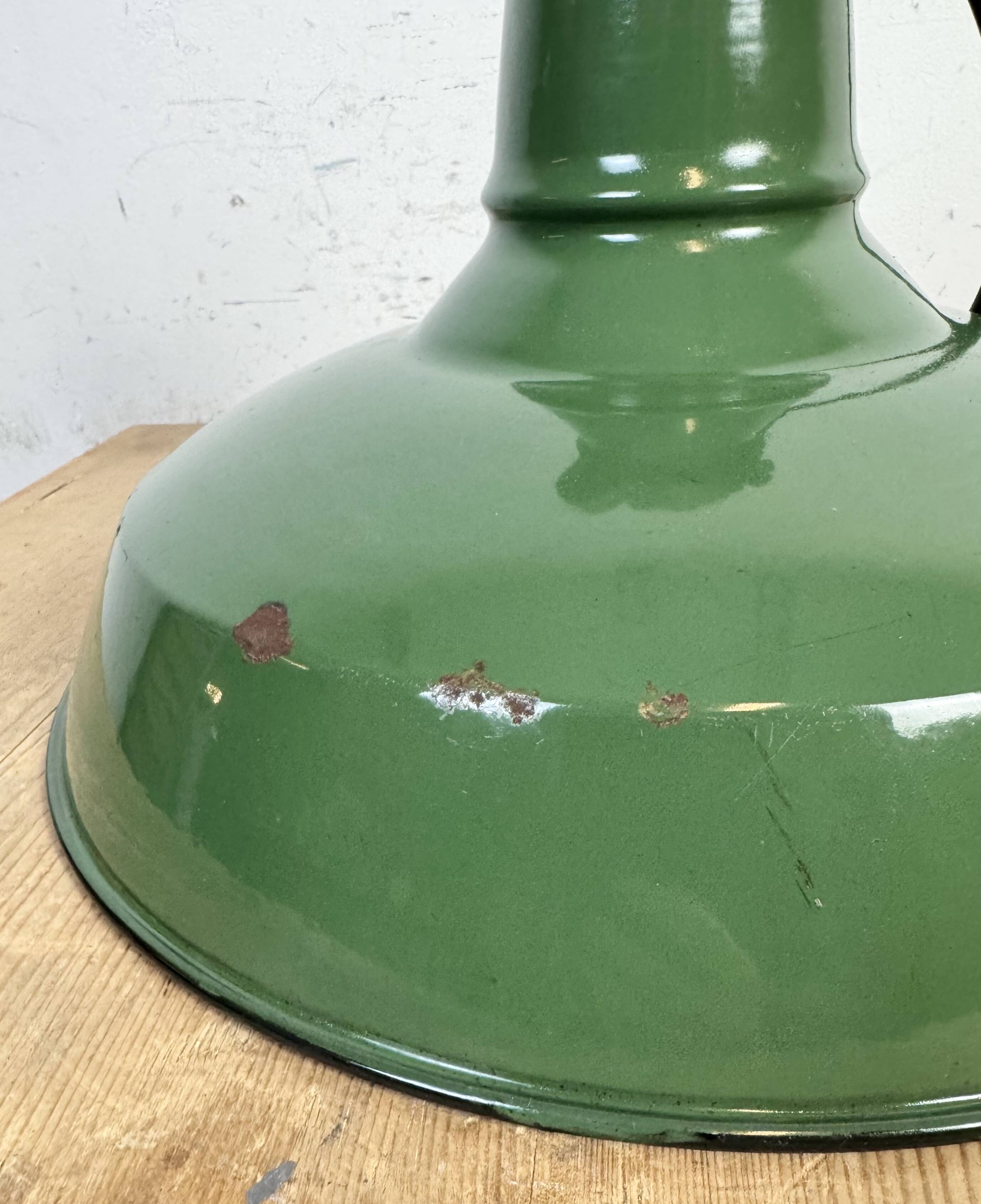 Industrial Green Enamel Factory Pendant Lamp, 1960s