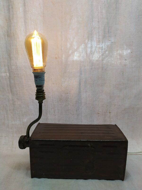 Original creation lamp with industrial can brocanteespritdantan